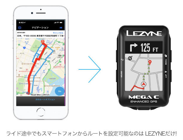 LEZYNE(レザイン) メガ C カラー GPS ブラック サイクルコンピューター