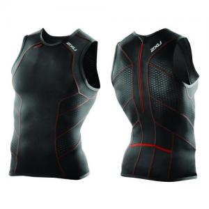 2XUPerform Rear Zip Tri Singlet(パフォームリアジップ)BLK/DRP